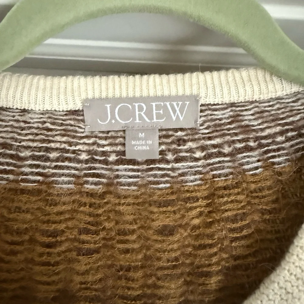 J. Crew Brown and Cream Cardigan Sweater - Picture 2 of 4